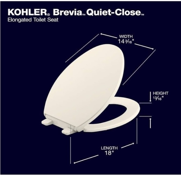 Kohler Other - KOHLER 4774-0 BREVIA ELONGATED TOILET SEAT WITH QUICK-RELEASE HINGES - WHITE.